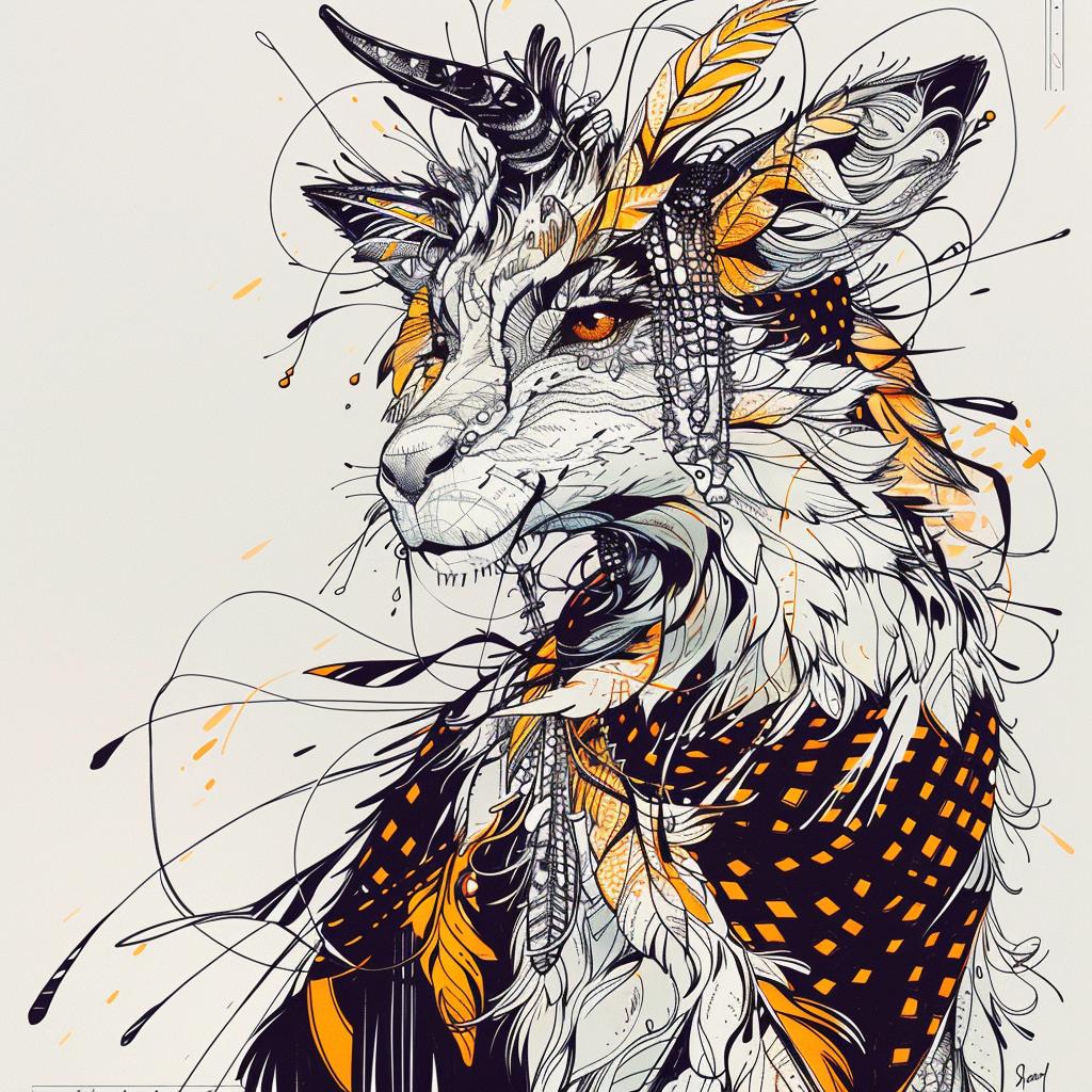 mythical  creature  hybrid  goat  feathers  unique  drawing  essence  fantasy  explored 953259