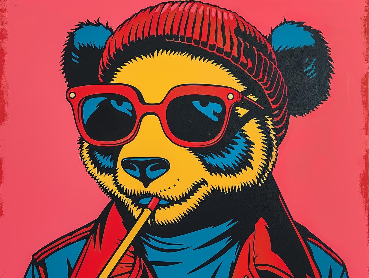 panda  SailorJerry  vintage  illustration  comic  cool  sunglasses  redhat  1950s  art 919420