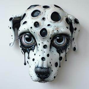 Dada  art  dalmatian  four  eyes  dripping  makeup  airbrush  Troy  Brooks 1071958