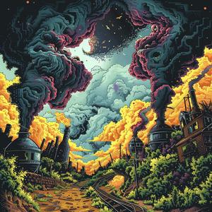 album  cover  art  creative  surreal  chaos  Risograph  Symbolist  hyper-realistic  disintegration 1078121