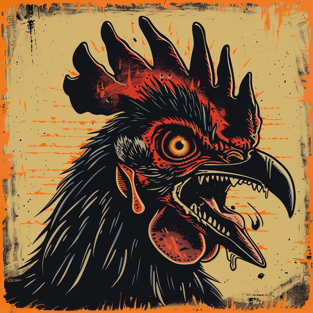 mythical  creature  rooster  angry  Todd  McFarlane  fantastical  illustration  terrifying  head 928346