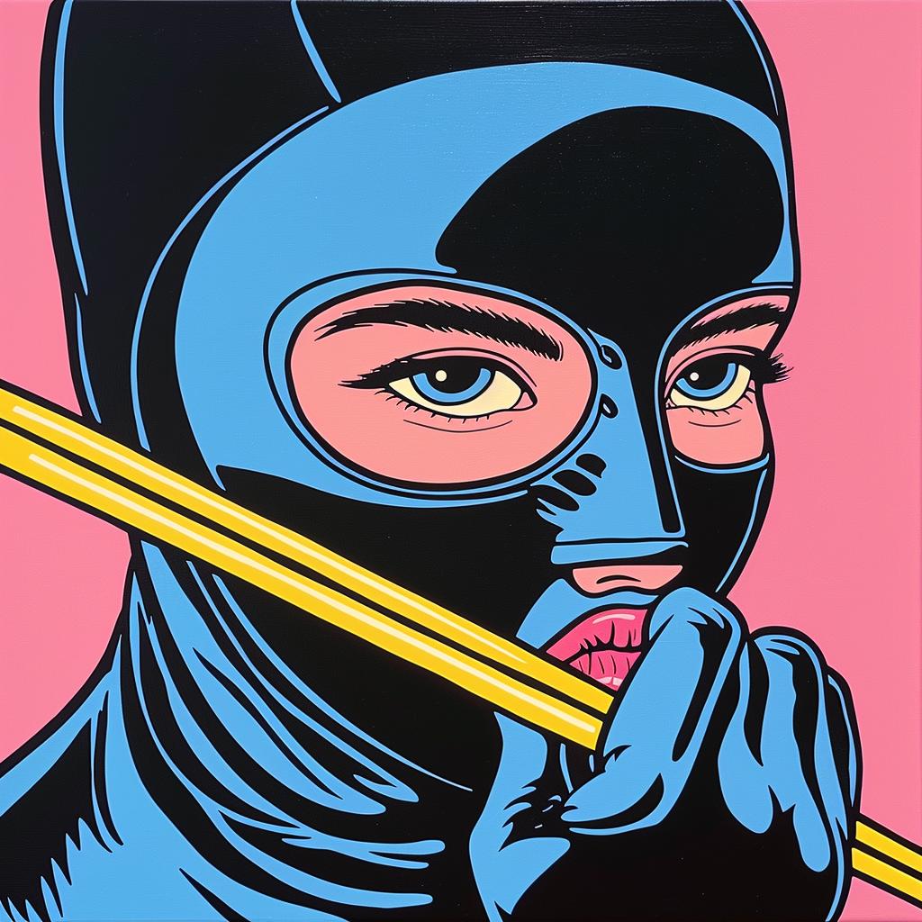 ninja  woman  mask  painting  chopsticks  black  art  traditional  stealth  Japanese 973871