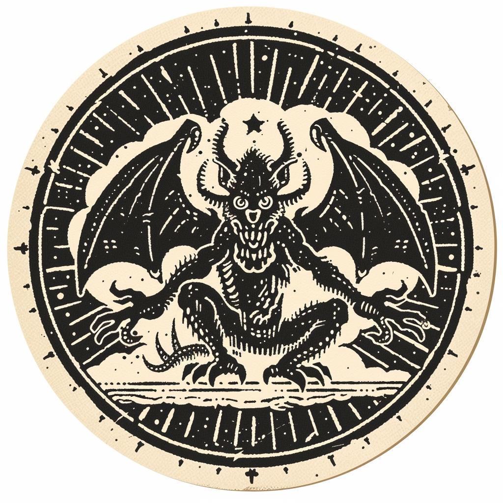 demon  black  white  sticker  symmetrical  provocative  badge  naturalistic  dark  art 933967