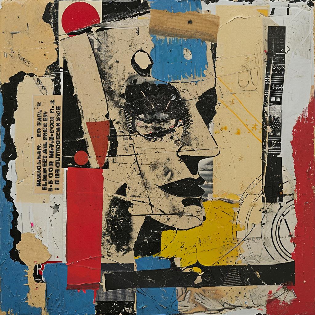 painting  face  red  blue  yellow  background  collage  punk  art  marginalia 971035