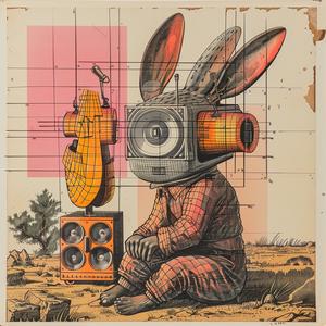 rabbit  radio  camera  drawing  anthropomorphic  art  whimsical  humor  technology  combination 1037218