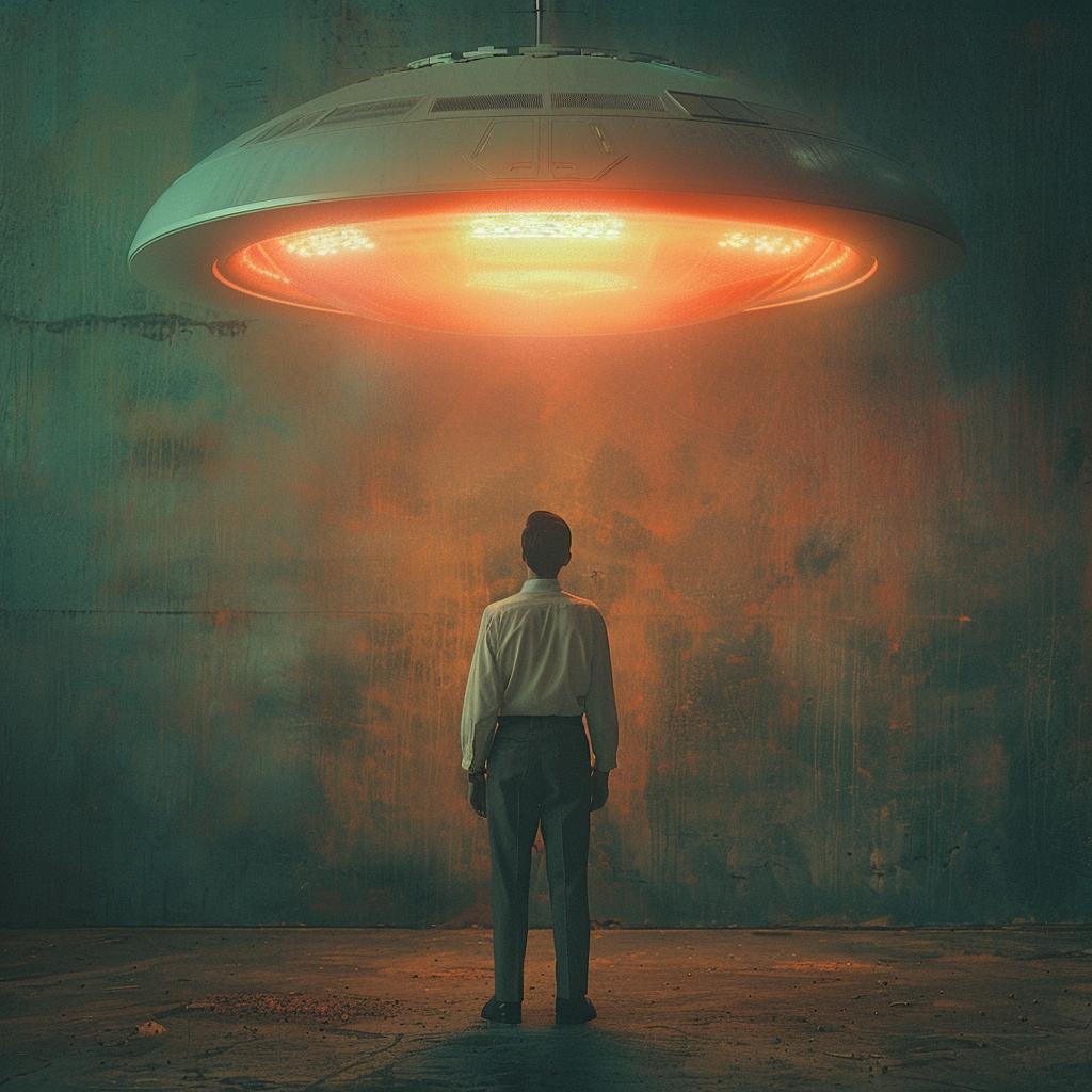 surreal  sci-fi  photo  man  UFO  flying  object  lighting  oddity  glow 965695