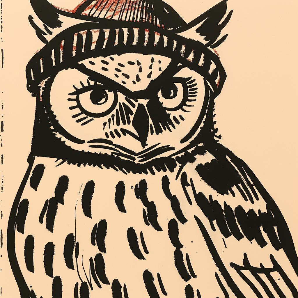 owl  hat  anthropomorphic  streetwise  aggressive  minimal  culture  character  illustration  urban 958391