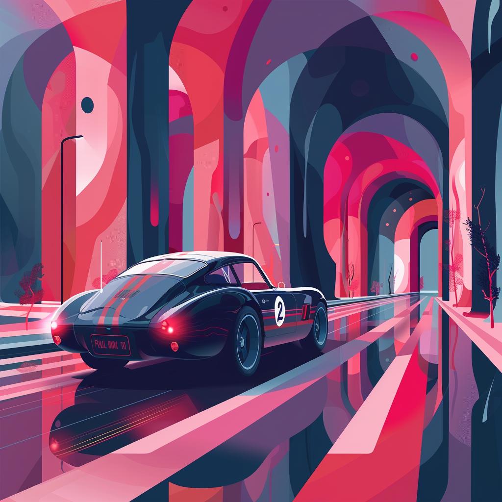 car  archway  painting  retrofuturism  aesthetic  thoughtful  details  travel  passage  journey 944395