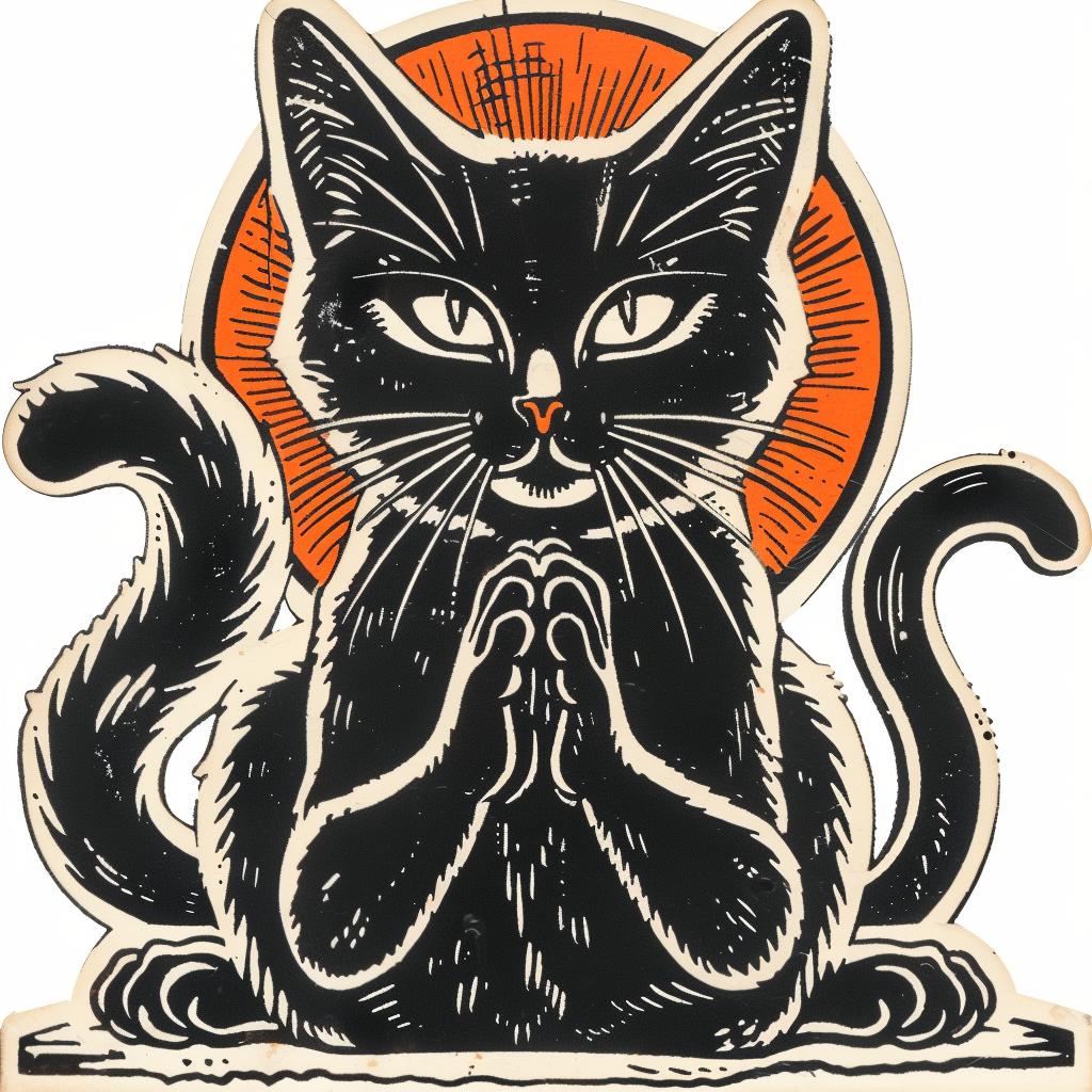 black  cat  art  provocative  spiritual  orange  sun  crossed  introspective  naturalistic 932164