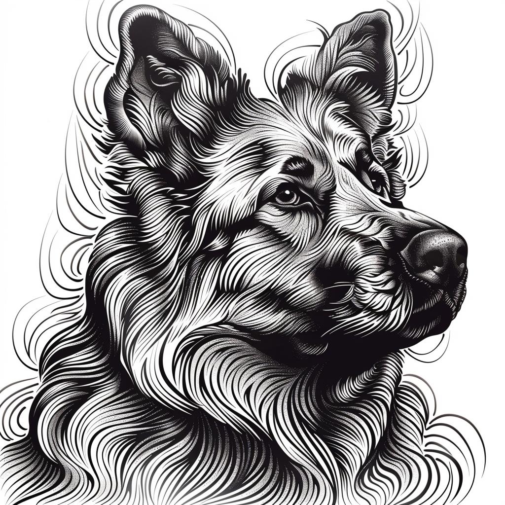 drawing  dog  german  shepherd  black  white  art  animal  sketch  portrait 942663