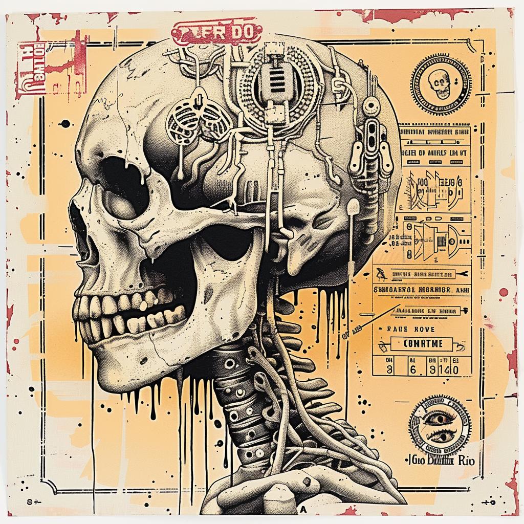 skull  mechanical  skeleton  head  metallic  dark  surreal  gothic  three-dimensional  artistic 1015633