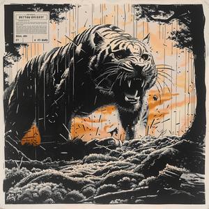 poster  tiger  rain  scratchboard  art  Virgil  Finlay  Bernie  Wrightson  McFarlane 1067055