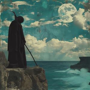 man  black  cliff  staff  sci-fi  grim  reaper  Enoch  Bolles  art 1079861