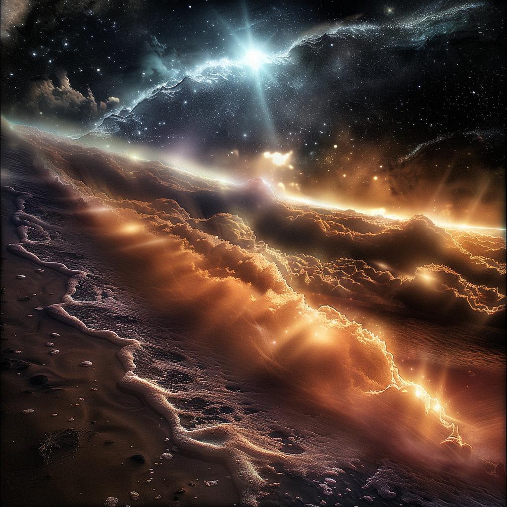 pulsar  waves  natural  colors  volumetric  lighting  Risograph  provoking  style  paintings 1026278