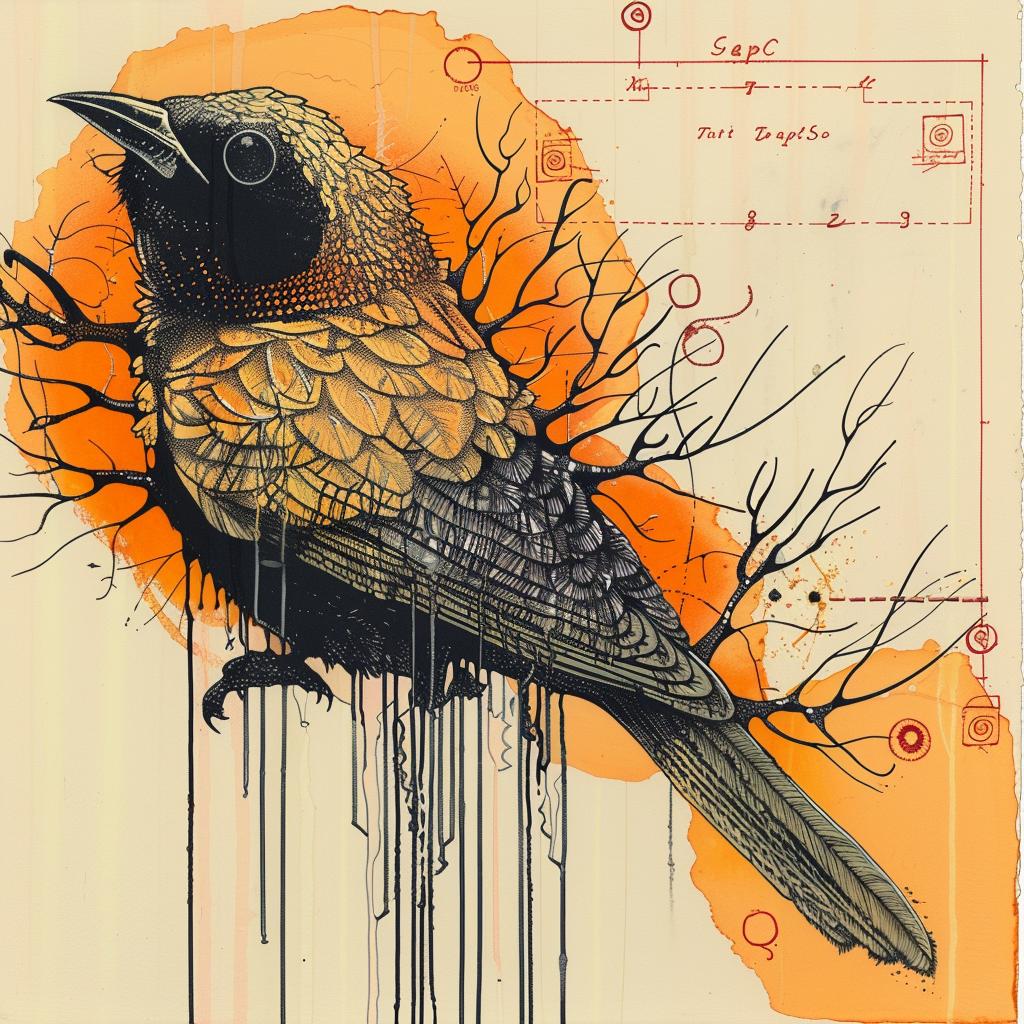 bird  branch  encaustic  paint  impasto  palette-knife  nature  vibrant  colorful  wildlife 924179