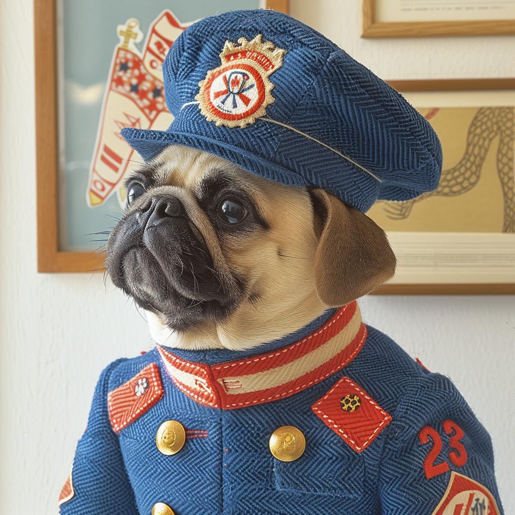 pug  military  general  happy  uniform  police  dog  cute  adorable  pet 962538