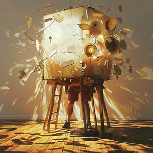 man  box  objects  standing  interior  art  contemporary  exploration  visual  design 1074208