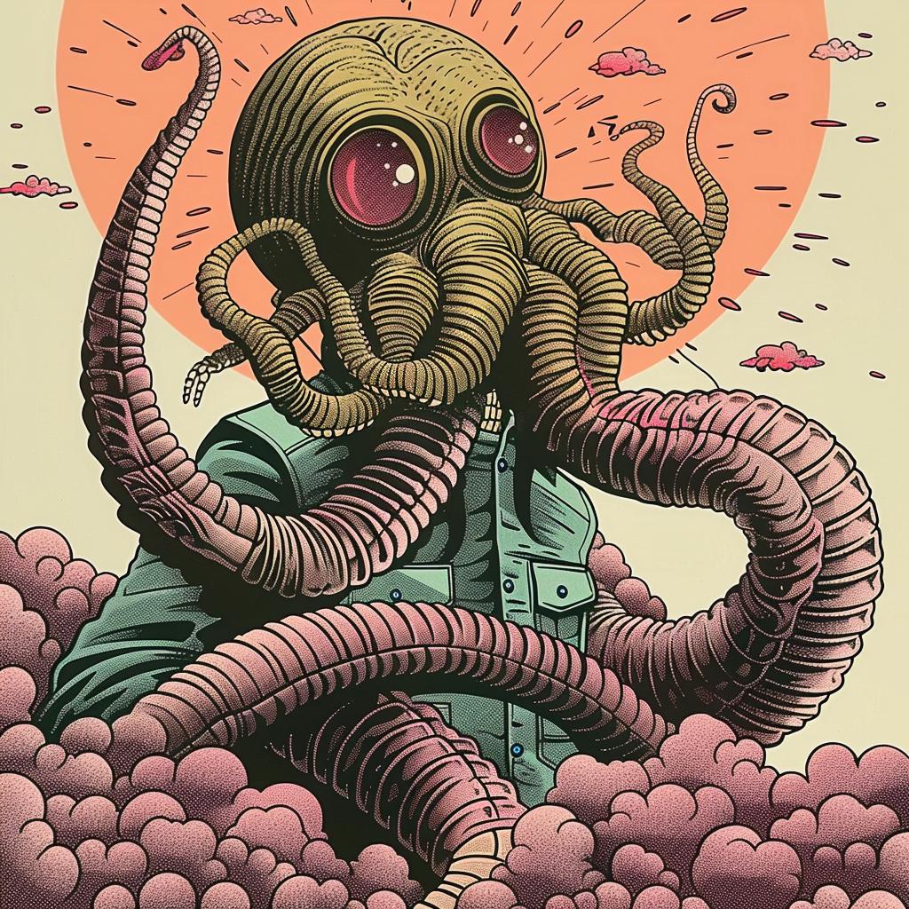octopus  poster  clouds  fantasy  surreal  graphic  illustration  whimsical  ocean  creature 946955