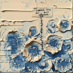 flowers  blue  white  encaustic  impasto  palette  knife  painting  Picasso  Botanical 1066328