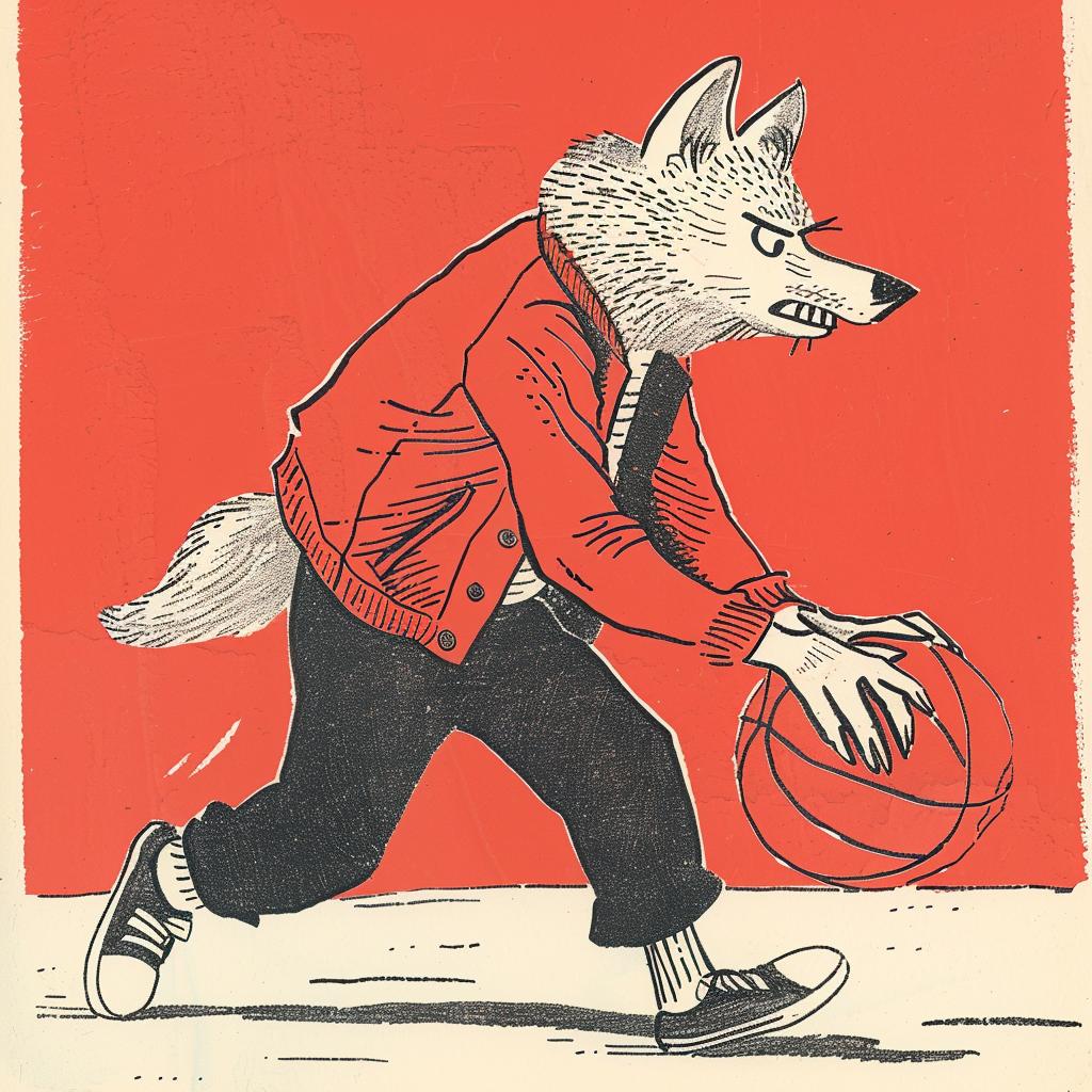wolf  basketball  player  cartoon  sneakers  dribbling  humor  athletic  Moebius  animal 923254