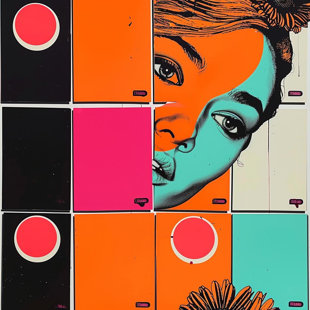 colorful  painting  woman  face  squares  abstract  impressionism  collage  graphic  art 968107