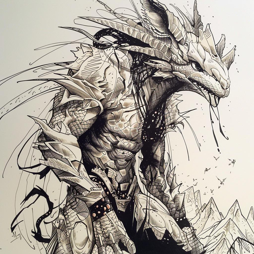 تنين، قرون، مخالب، رسم، فن خيالي، مخلوق، رسم توضيحي، خيالي 949058