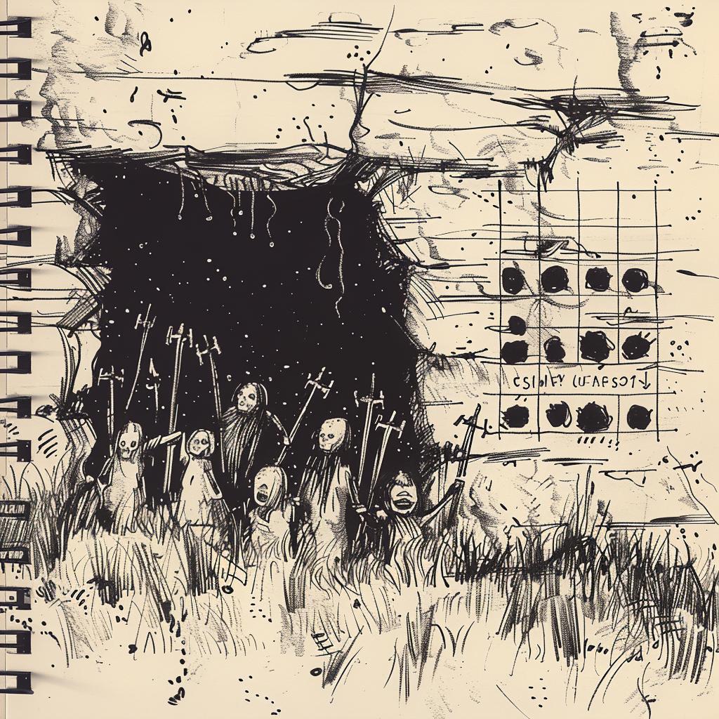 cave  natives  silhouette  pitchforks  entrance  dark  mysterious  illustration  gloom  spooky 953634