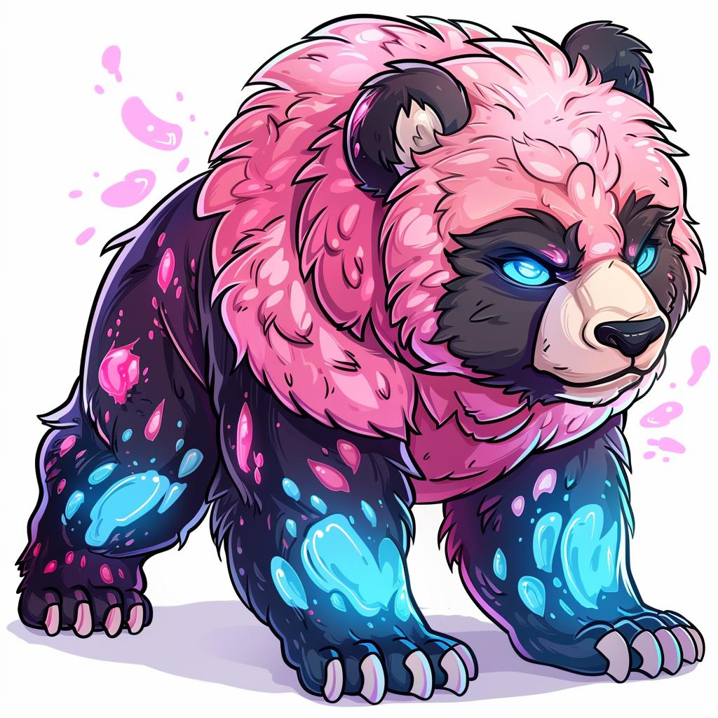 bear  cartoon  tattoo  dynamic  pose  animal  art  colorful  eyes  pink 927528