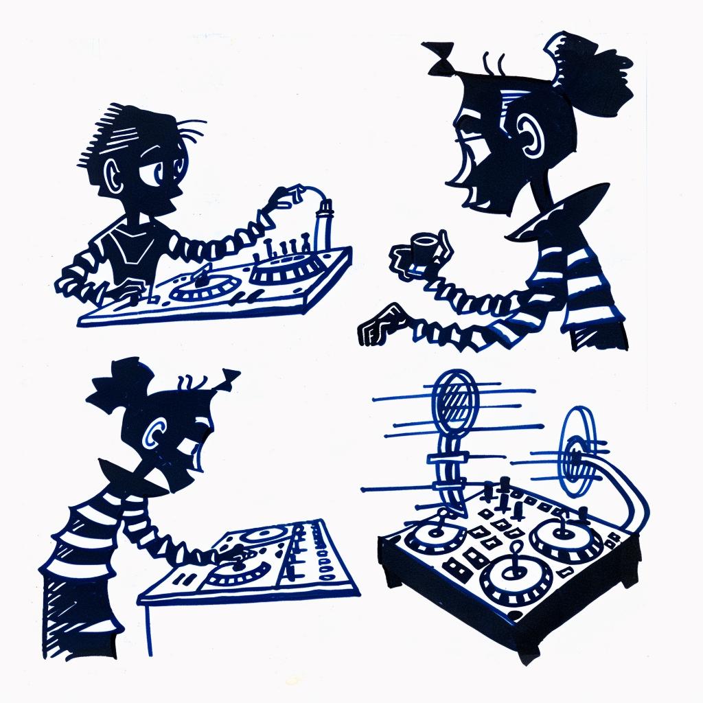 hip-hop  DJ  turntable  mixing  console  illustration  cartoon  music  art  drawing 1027870