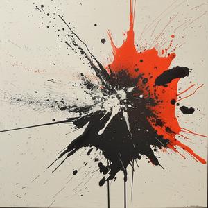 risography  deathmetal  splatter  encaustic  black  red  minimalist  explosion  joy  painting 1062380