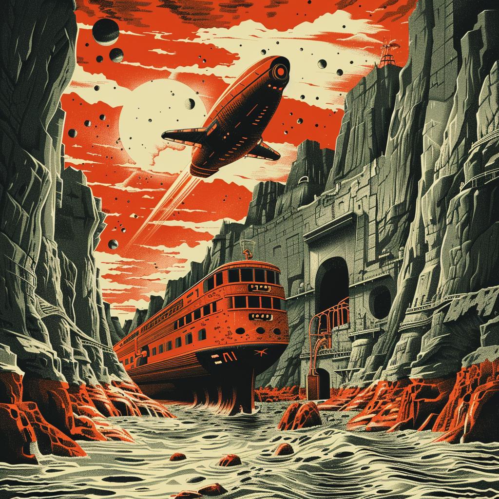 mars  colony  futuristic  ship  space  science-fiction  illustration  poster  art  design 946394