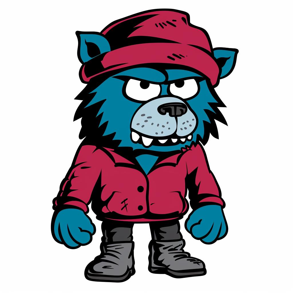 animal  streetwise  cartoon  aggressive  minimal  hat  jacket  urban  character  werewolf 956169