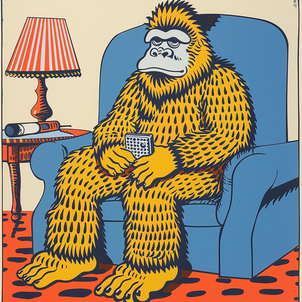 bigfoot  chair  poster  humorous  sitting  comical  Sasquatch  lifestyle  furniture  cartoon 962721