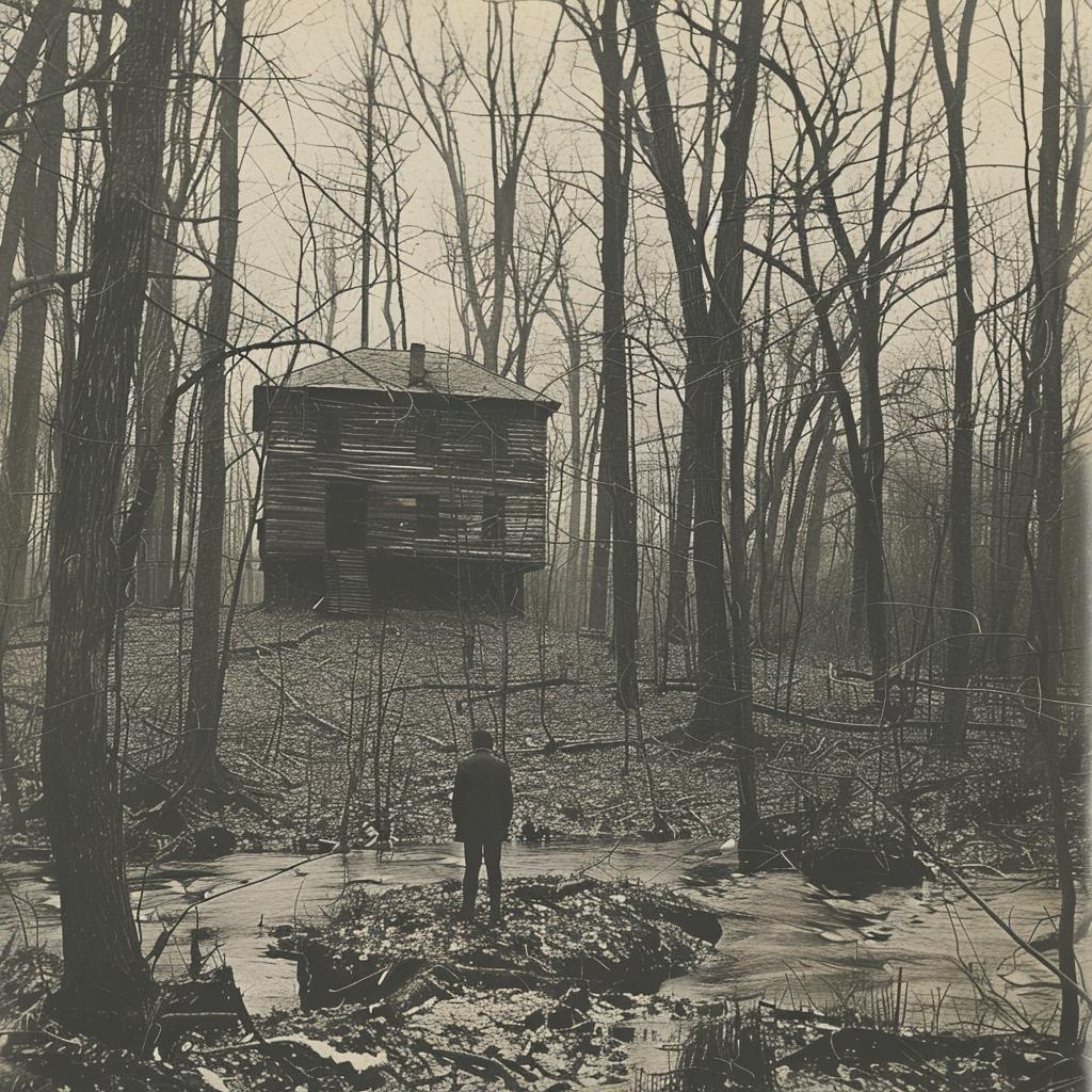 surreal  blockprint  man  forest  house  AlecSoth  nature  landscape  standing  environment 970137