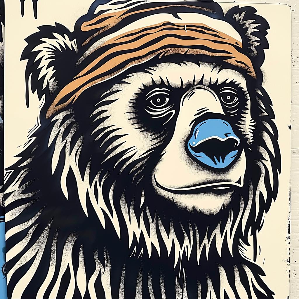 bear  hat  blue  nose  animal  funny  cartoon  illustration  whimsical  cute 962425