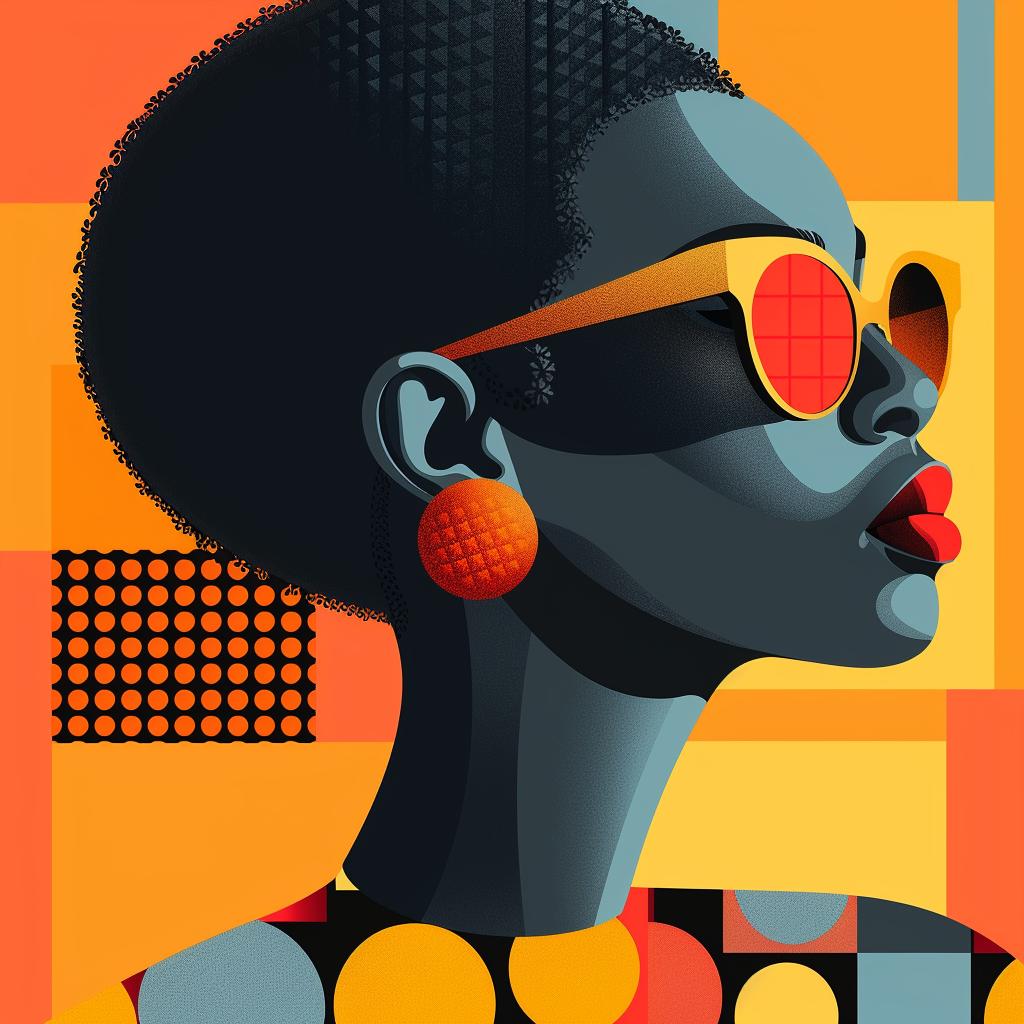 Abstract  Minimalist  Portrait  African-American  Geometric  Bold  Elegant  Chic  Modern  Colorful 929440