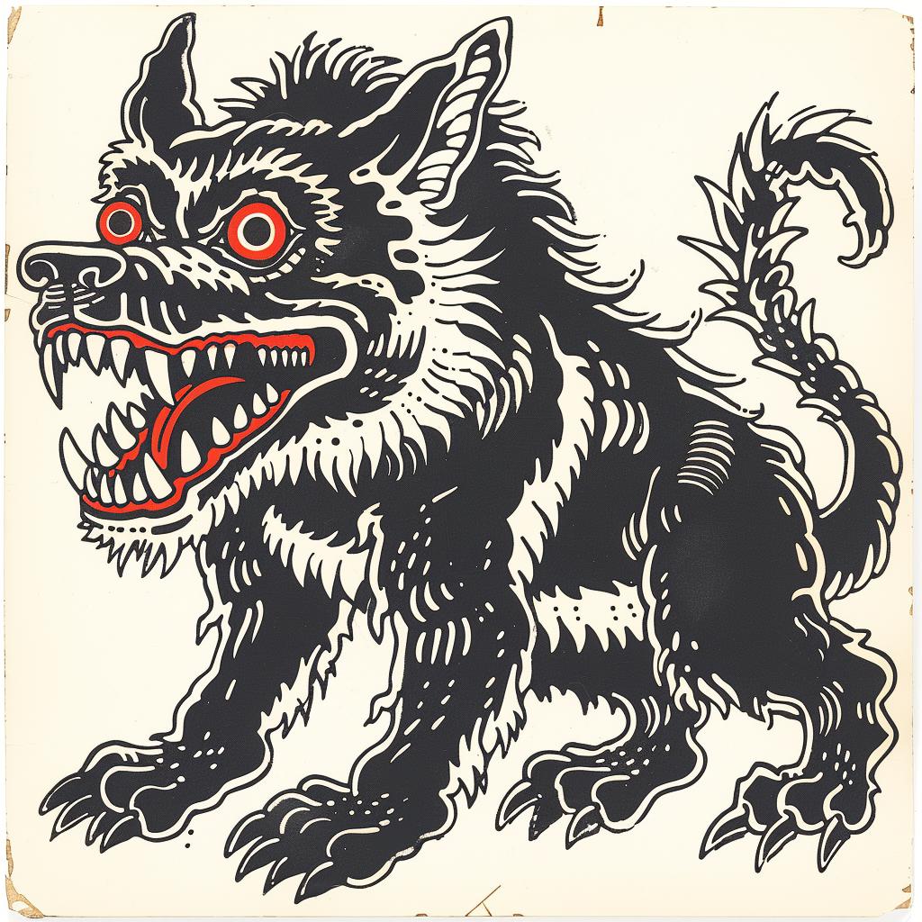 mythical  creature  hybrid  fantasy  detailed  illustration  werewolf  black  white  Todd 933314