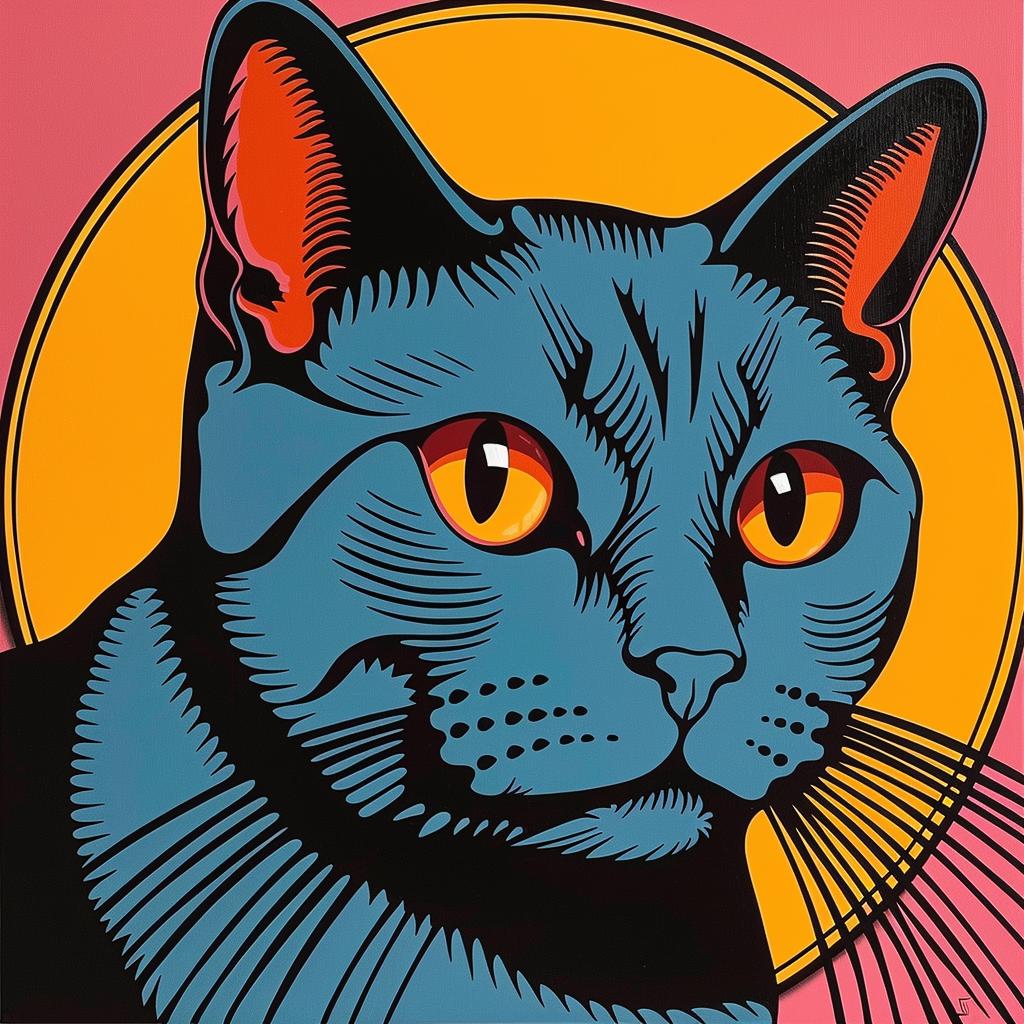 cat  orange  eyes  yellow  circle  design  graphic  colorful  feline  modern 972159
