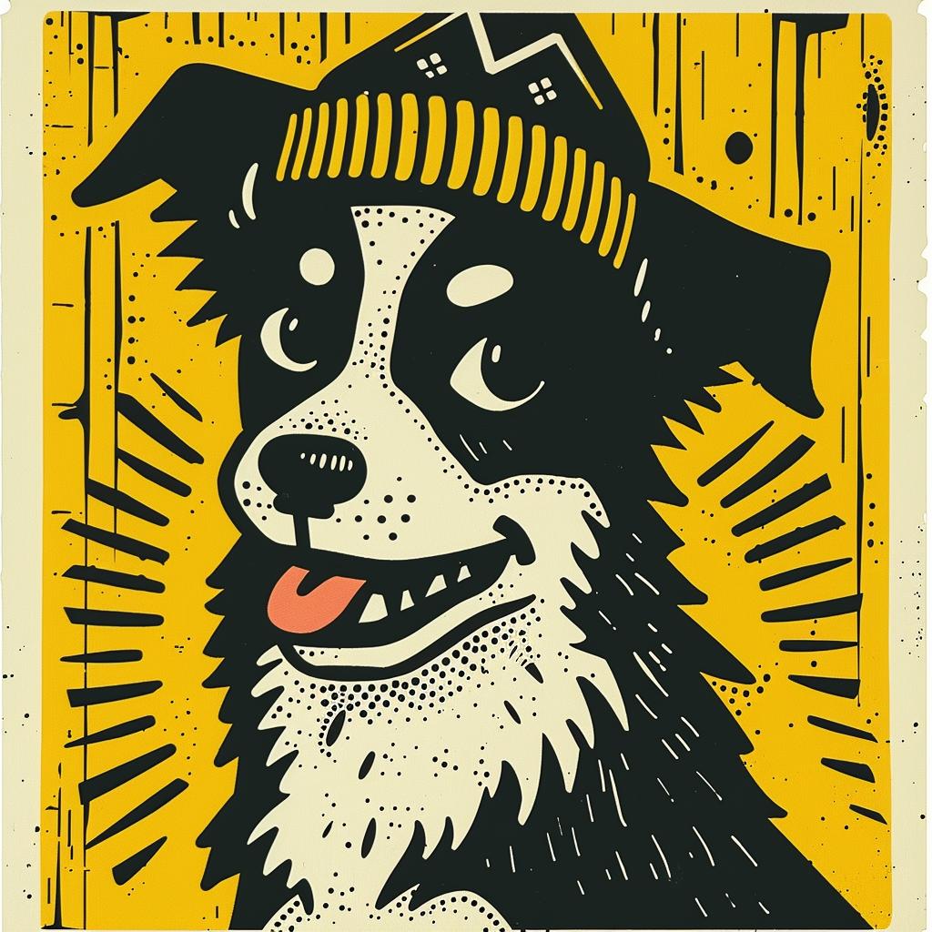 dog  hat  border  collie  poster  street  culture  simple  minimal  anthropomorphic 956533