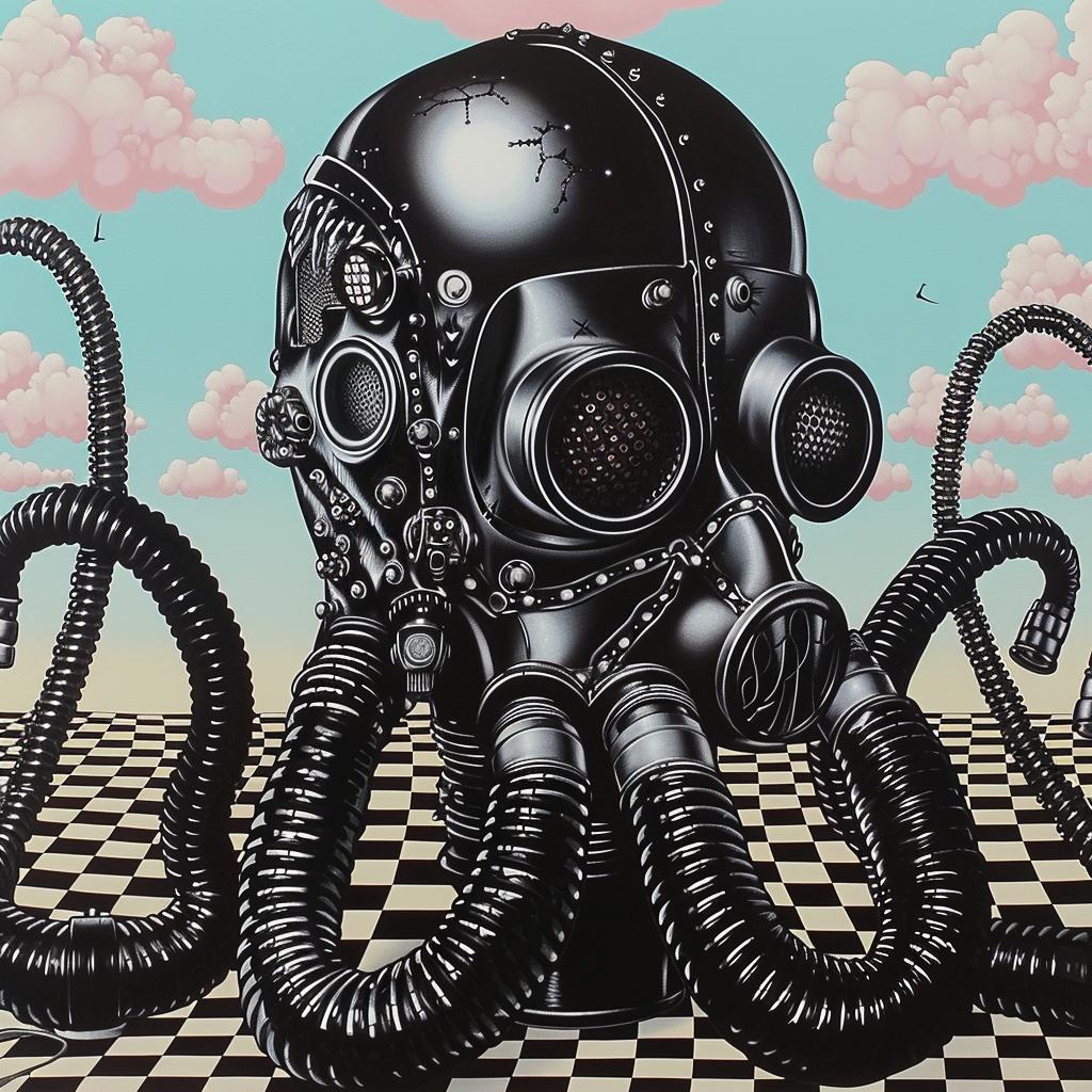 octopus  gasmask  tentacles  cyborg  demon  surreal  colorful  strange  horror  dark 945375