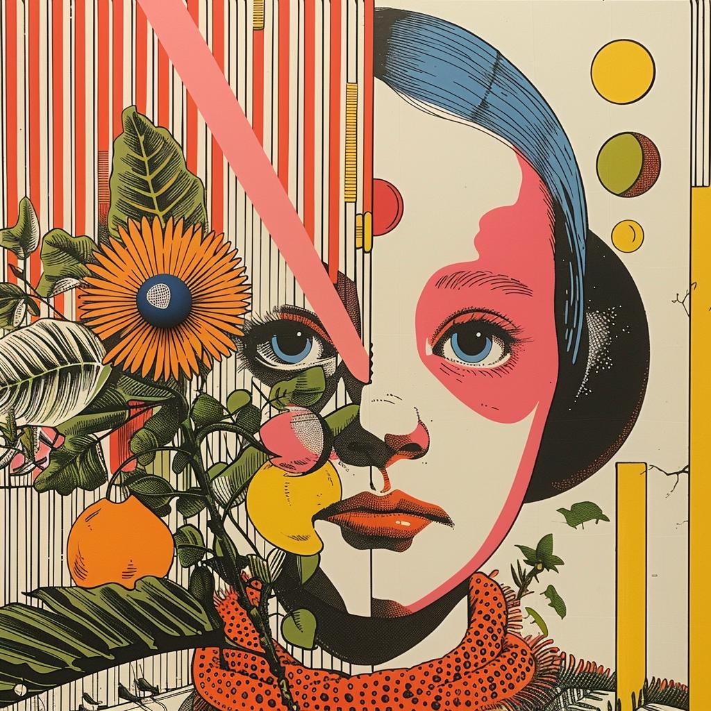 surreal  album  cover  flowerpunk  painting  girl  flowers  Tsukioka  Yoshitoshi  Dick 1020692