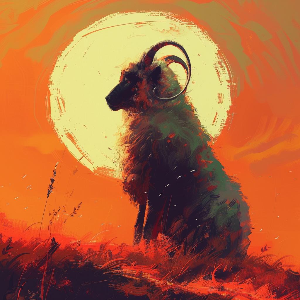 mythical  creature  goat  sunset  hill  fantastical  artwork  nature  unique  scenery 941156