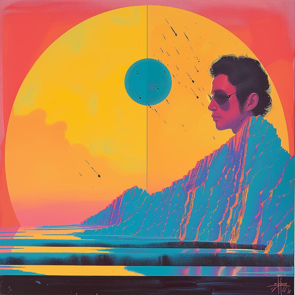 surreal  album  cover  sunset  rock  man  background  creative  painting  landscape 977885