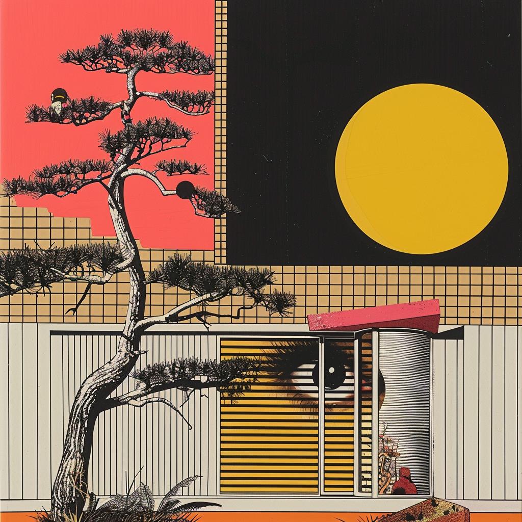 horror  novels  minimalism  painting  house  tree  landscape  Japanese  style  art 1020275