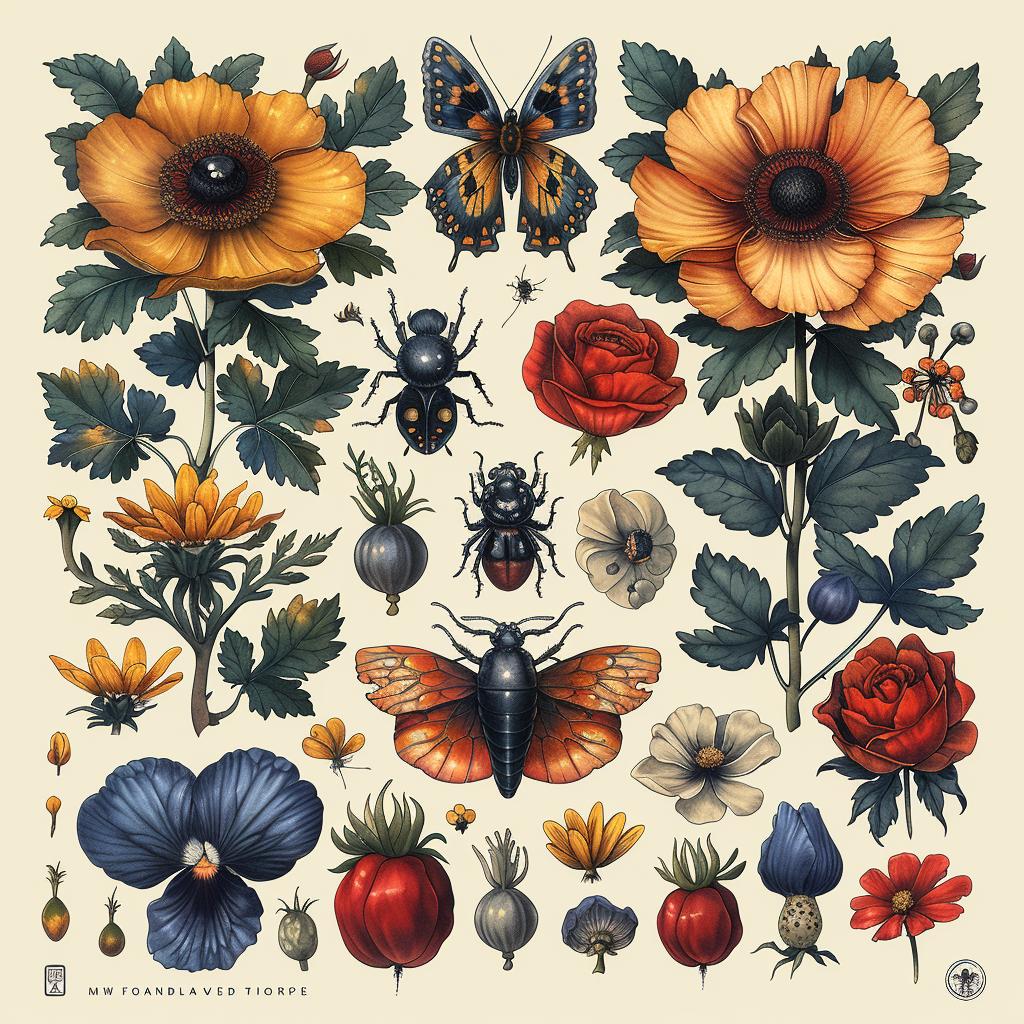 traditional  color  tattoo  flash  classic  bold  lines  halftone  flower  print 1018408