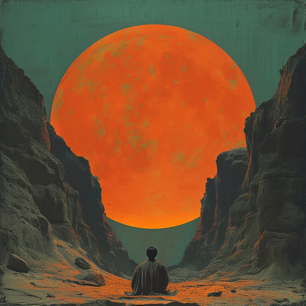 surreal  album  cover  introspective  spiritual  occult  technicolor  lighting  teal  orange 975102