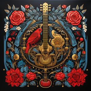 flat  colorblocked  Obey  thorns  guitar  dynamic  bold  asymmetrical  minimal  linocut 1078866
