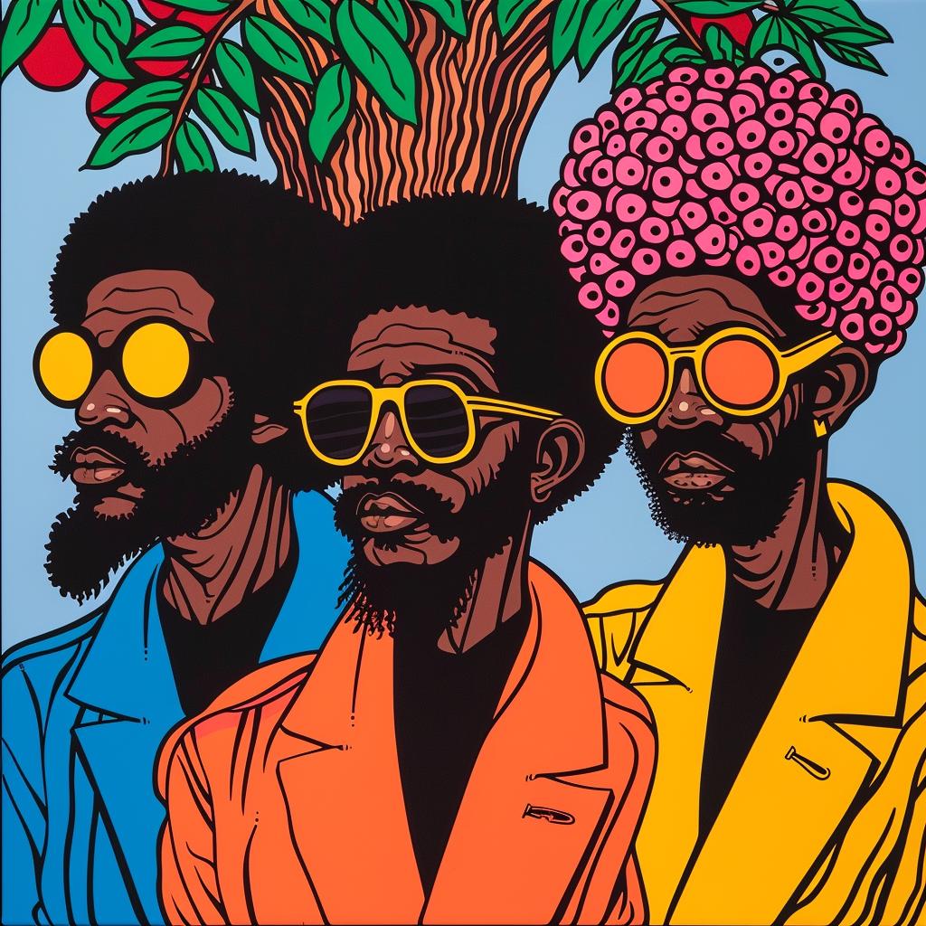 poster  movie  Jamaican  three  men  art  Abdul  Mati  Klarwein  vintage 1022857