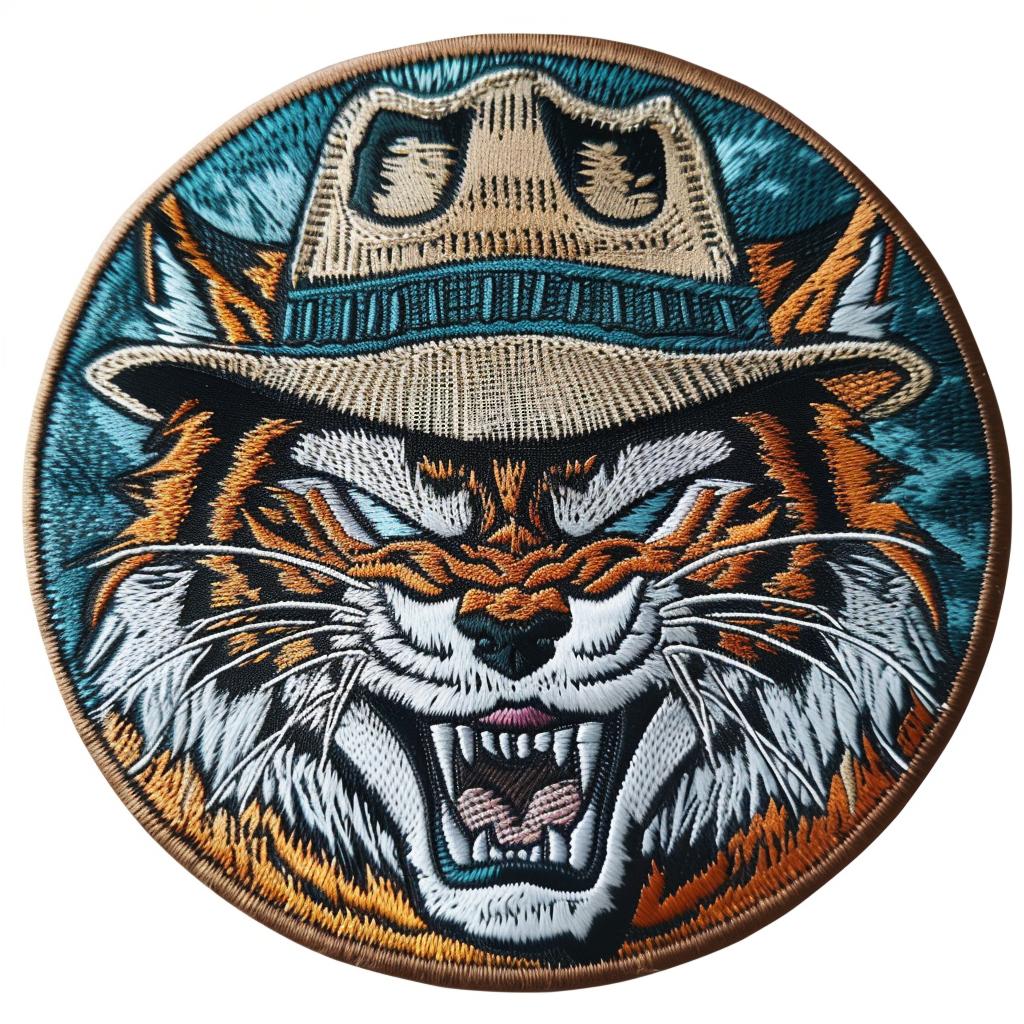 patch  streetwear  wildcat  angry  chenille  embroidered  contrast  simple  minimal  white 955051