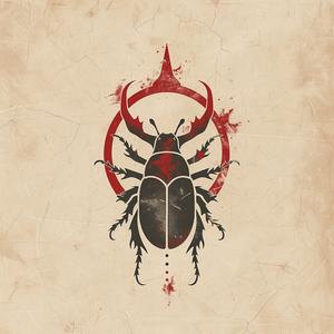 beetle  logo  illustration  Avian  organic  Lovecraftian  Persian  miniature  red  black 1068824